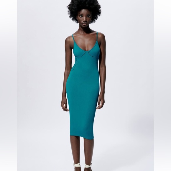 Midi Dress with Seamless Details - Picture 1 of 2